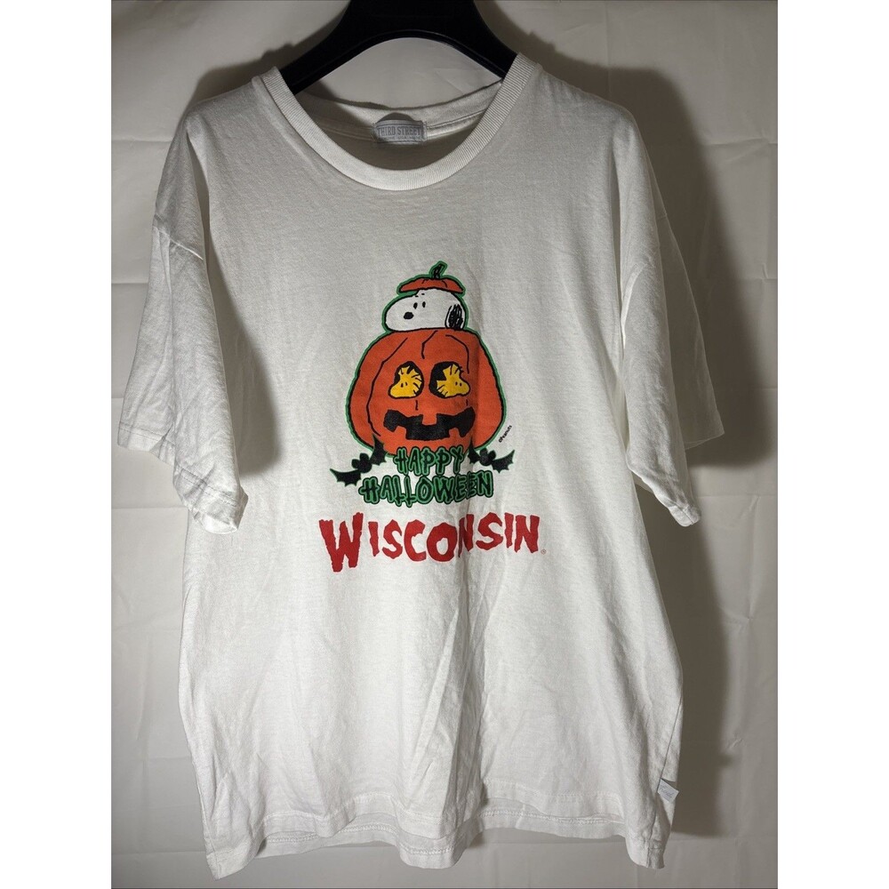 Wisconsin Theme Vintage Peanuts Halloween T Shirt Size L